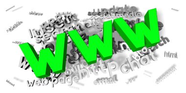 WWW konsepti - 3D illüstrasyon