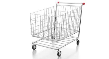 Alışveriş arabası - 3 boyutlu illüstrasyon