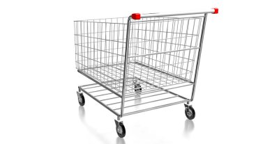 Alışveriş arabası - 3 boyutlu illüstrasyon