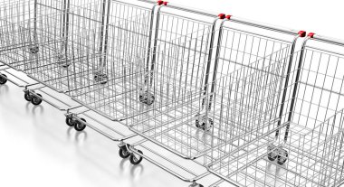 Alışveriş arabaları - 3D illüstrasyon