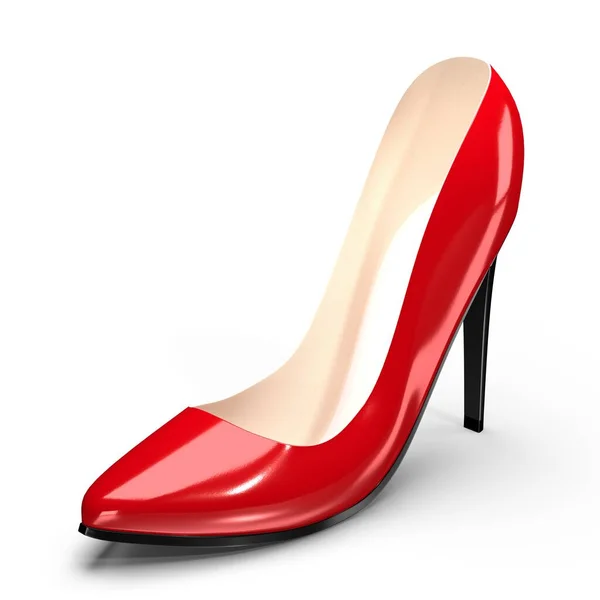 Scarpa Rossa Con Tacco Alto Illustrazione — Foto Stock