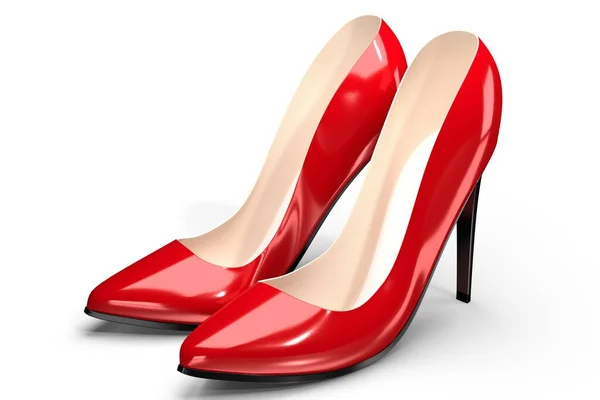 Chaussures Talon Haut Rouge Illustration — Photo