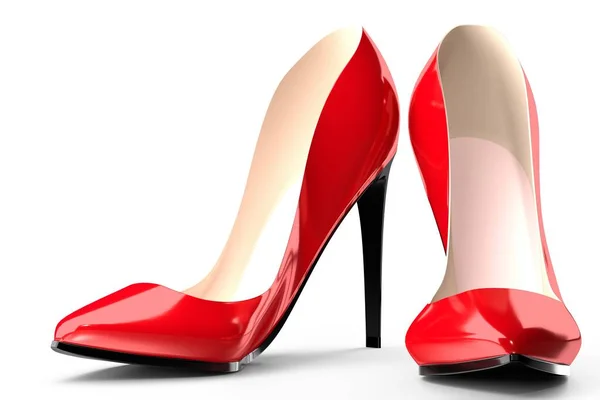 Scarpe Rosse Con Tacco Alto Illustrazione — Foto Stock