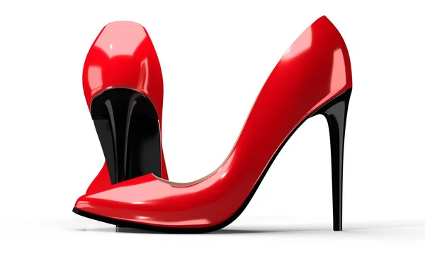 Sepatu Hak Tinggi Merah Ilustrasi — Stok Foto
