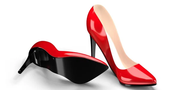 Rote Schuhe Mit Hohen Absätzen Illustration — Stockfoto