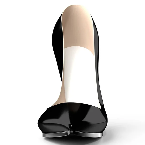 Чорне Взуття Високим Каблуком Ілюстрація — стокове фото