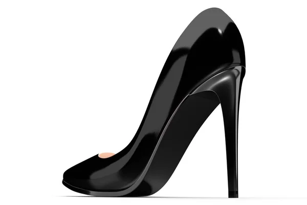 Чорне Взуття Високим Каблуком Ілюстрація — стокове фото