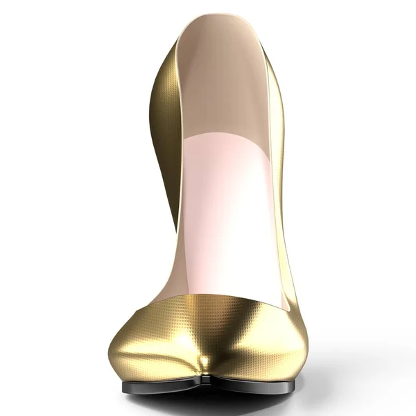 黄金のハイヒールの靴 3Dイラスト — ストック写真