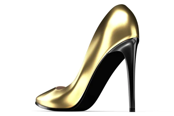 Goldener Schuh Mit Hohem Absatz Illustration — Stockfoto