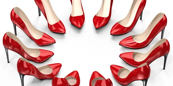 Червоні Туфлі Високих Підборах Ілюстрація — стокове фото