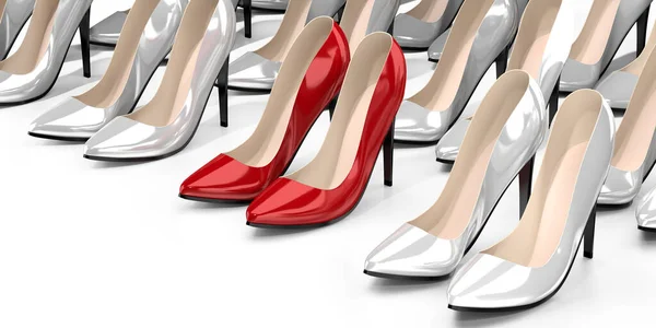赤いハイヒールの靴 3Dイラスト — ストック写真