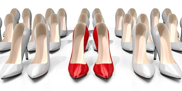 赤いハイヒールの靴 3Dイラスト — ストック写真