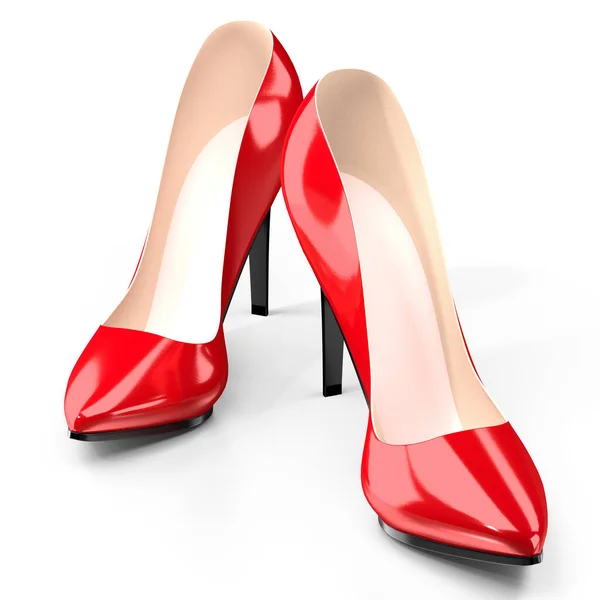 Rote Schuhe Mit Hohen Absätzen Illustration — Stockfoto