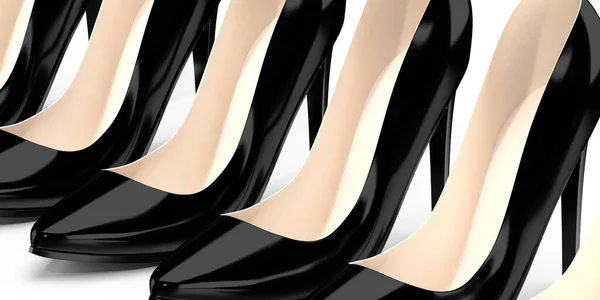 Black high heel shoes - 3D illustration