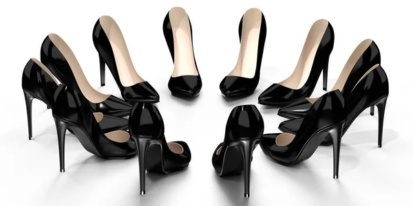 Chaussures Noires Talon Haut Illustration — Photo