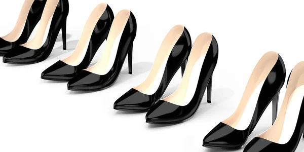 Siyah Yüksek Topuklu Ayakkabılar Boyutlu Illüstrasyon — Stok fotoğraf