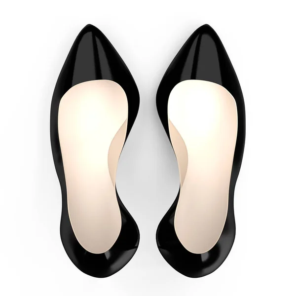 Siyah Yüksek Topuklu Ayakkabılar Boyutlu Illüstrasyon — Stok fotoğraf