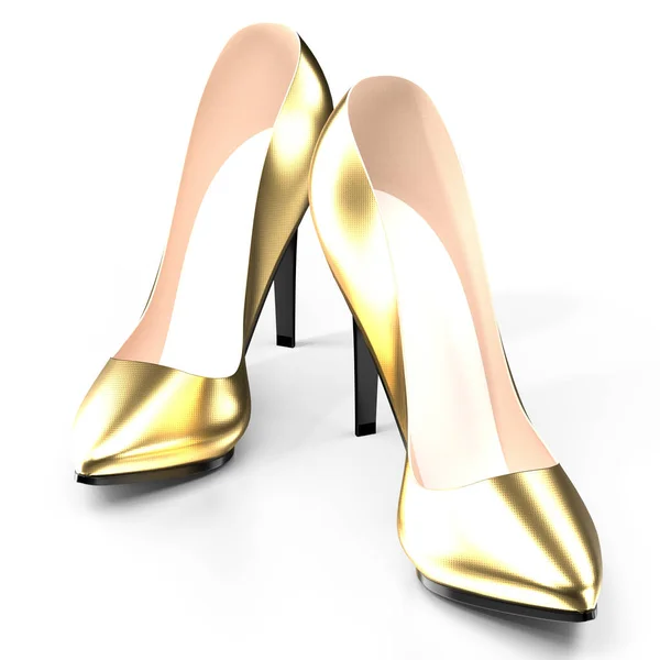 Golden High Heel Shoes Illustration — Stock Photo, Image