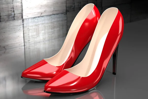 Scarpe Rosse Con Tacco Alto Illustrazione — Foto Stock