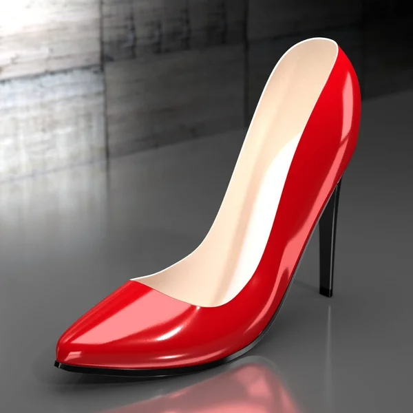 Scarpa Rossa Con Tacco Alto Illustrazione — Foto Stock