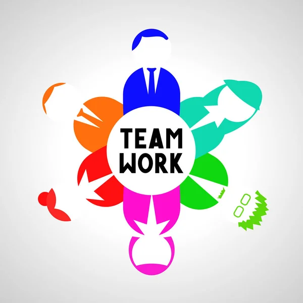 Teamwork Concept Colorful Illustration — Stock Photo, Image