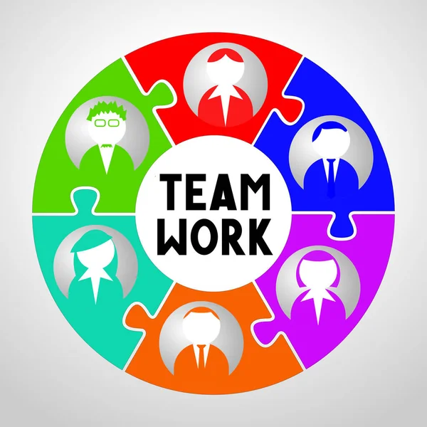 Teamwork Concept Colorful Illustration — Stock Photo, Image
