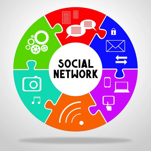 Concepto Redes Sociales Ilustración Colorida — Foto de Stock