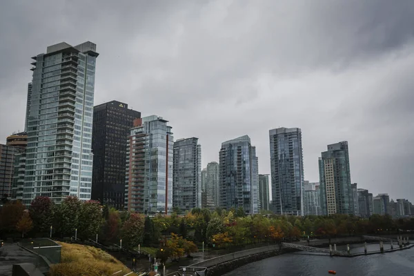 Vancouver esős napon, a waterfront — Stock Fotó