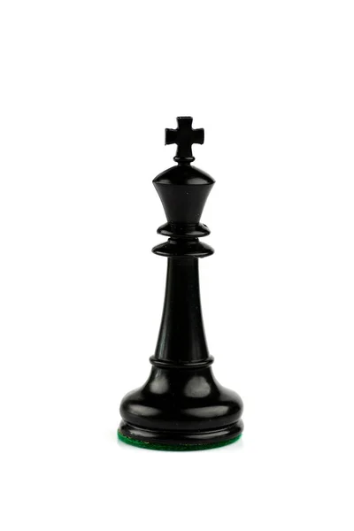 Black White Plastic Chess Pieces Separated Background — Stock Photo, Image