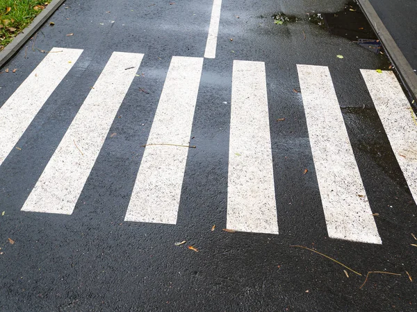 Fußgänger überquert Zebrastreifen. — Stockfoto