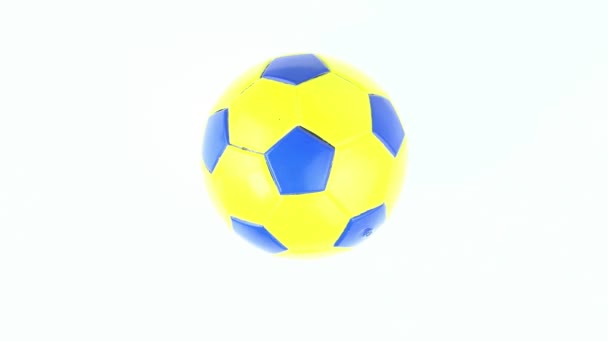 Ballon Football Filant Sur Fond Blanc Football Championnat Europe Monde — Video