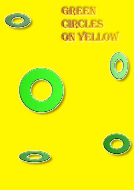 Sarı arkaplandaki yeşil metin çemberlerinin şablonu. Vektör şablonu. Poster. Reklamcılık. Düzen al. Mesaj için yer. Arkaplan resmi. Vektör resmi.