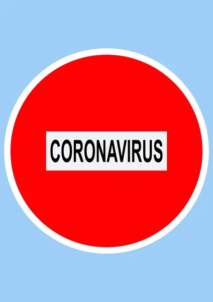 Traffic Sign Warning Epidemic Coronavirus Traffic Prohibited Pandemic Virus Medicine — Stock Vector