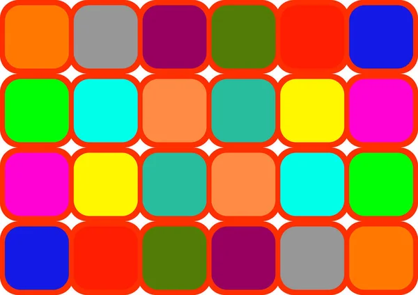 Abgerundete Quadrate Verschiedenen Farben Auf Weißem Hintergrund Platz Für Text — Stockvektor