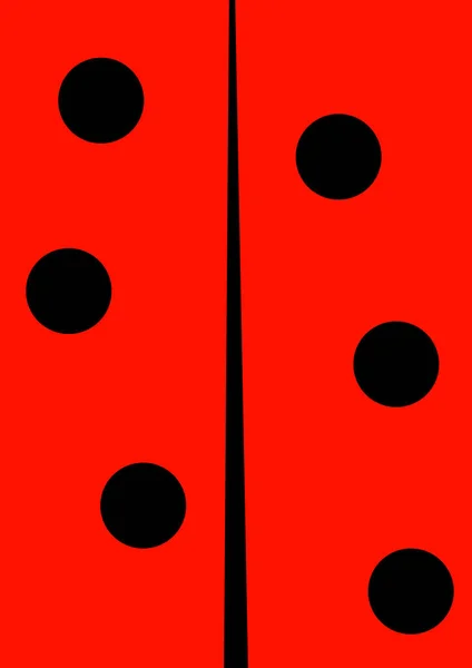 红色瓢虫上黑色圆圈的背景图像 文字的位置 — 图库矢量图片