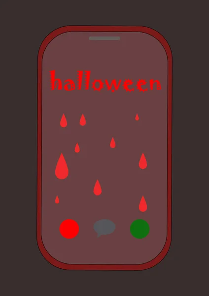 Mensagem Texto Smartphone Para Halloween Tela Festa Halloween Dia Todos — Vetor de Stock