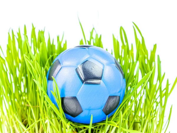 Футбольный Мяч Зеленой Траве Футбольного Поля Спортивная Игра Футбол Чемпионат — стоковое фото