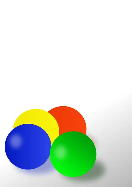 Beyaz Arkaplandaki Metin Yuvarlak Renkli Balonlar Için Şablon Poster Kitapçık — Stok Vektör