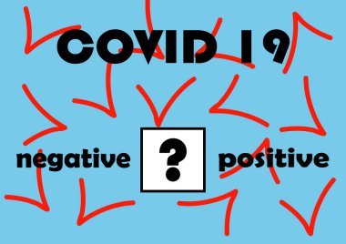 Coronavirus COVID 19 'un tıbbi testleri için form. Salgın hastalık. Salgın. Olumsuz analiz. Pozitif analiz. Aşı. Virüs hastalığı. Laboratuvar analizi. Metin için şablon.