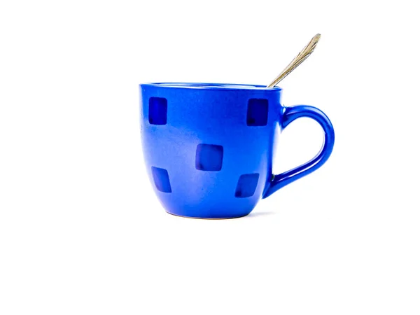 Tasse Thé Avec Verre Sur Fond Blanc Endroit Pour Texte — Photo