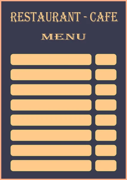 Textvorlage für ein Restaurant oder Café-Menü. — Stockvektor