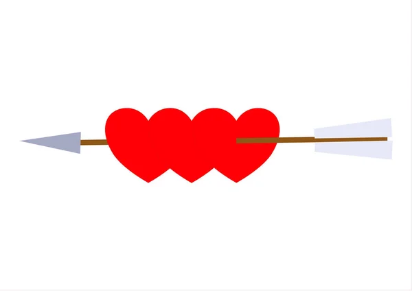 Cuore Trafitto Una Freccia San Valentino Modello Testo Immagine Sfondo — Vettoriale Stock