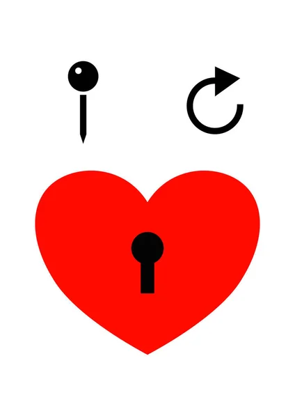 Herz Mit Schlüsselloch Für Den Valentinstag Vorlage Für Text Hintergrundbild — Stockvektor