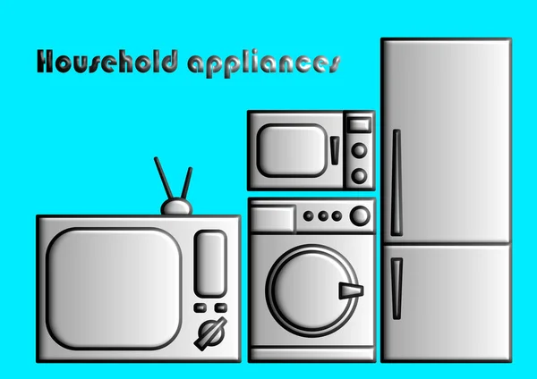 Plantilla Para Texto Con Electrodomésticos Electrodomésticos Heladera Lavadora Microondas Con — Vector de stock