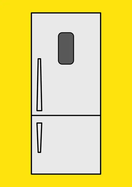 Bir Buzdolabı Görüntüsü Metin Için Yeri Var Aletleri Odalı Buzdolabı — Stok Vektör