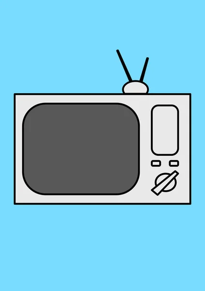 Imagen Vectorial Televisor Con Antena Lugar Para Texto Electrodomésticos Televisión — Vector de stock