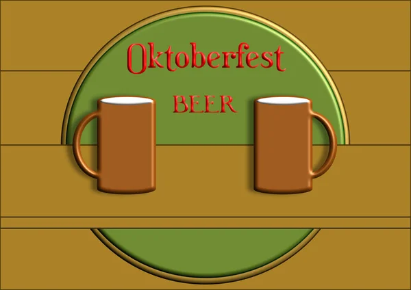 독일에서는 텍스트를 자리가 페스트 Oktoberfest 맥주와 맥주를 섞는다 문자를 템플릿 — 스톡 벡터