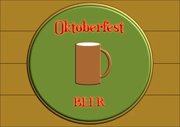 Tazza Birra Con Birra Oktoberfest Germania Con Posto Testo Modello — Vettoriale Stock