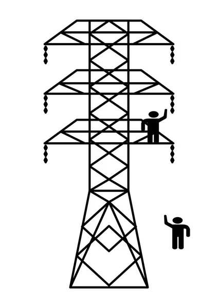 Tårne Transmission Linje Transmission Elektrisk Energi Højspænding Elektriker Farlig Højspænding – Stock-vektor