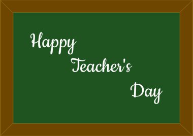 Öğretmeni tebrik eden bir karatahta. Bilgi Günü 'nde. Okuldaki dersler. Hocam. Metin için şablon. Fektoryal arkaplan resmi. Mesaj için yer. Dünya Öğretmenler Günü.